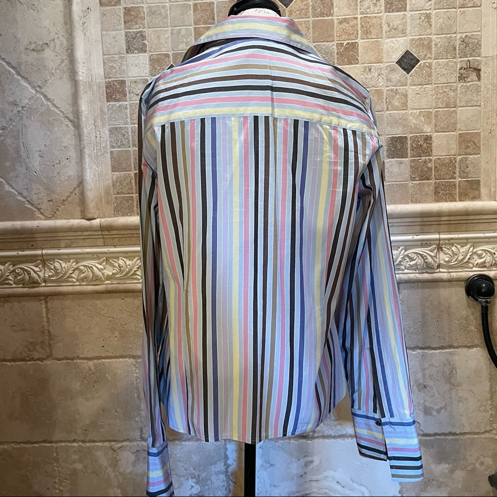 Doncaster Striped Button Down Blouse - image 3